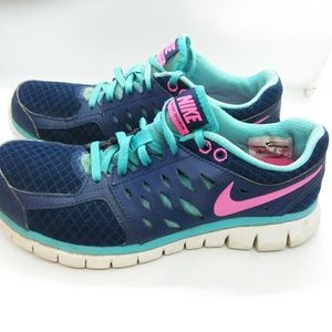Nike Flex 2013 Run Women's Shoes Sz 7 Blue Pink